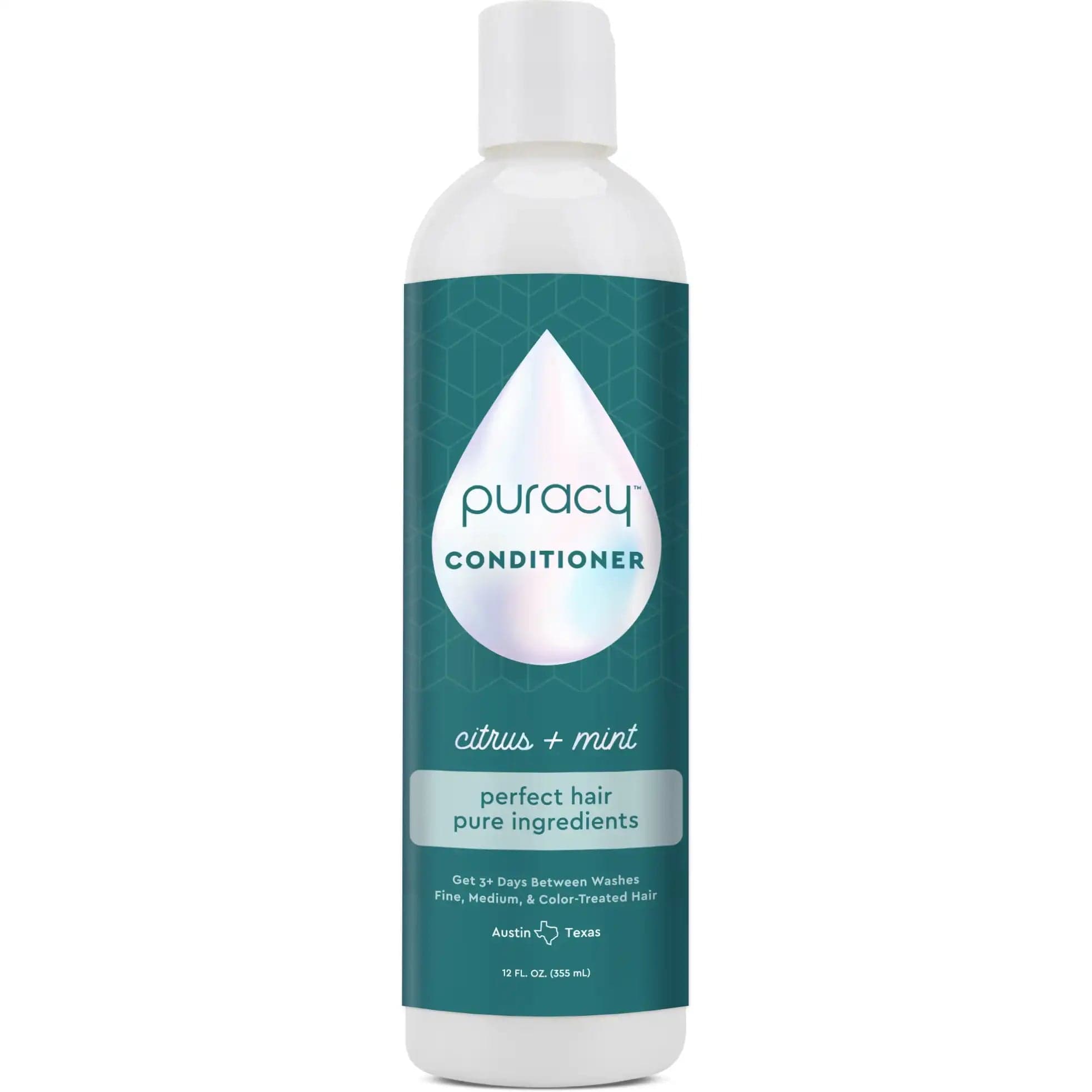 The Puracy Silicone/Dimethicone/Sulfate Free Conditioner, infused with natural essential oils, provides deep hydration with its refreshing citrus and mint formula.