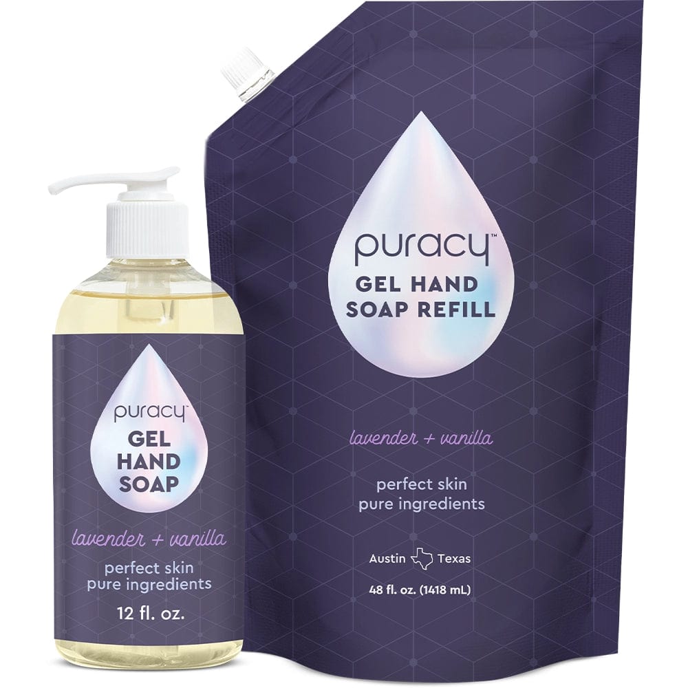 The Gel Hand Soap features a moisturizing lavender vanilla formula made from plant-derived ingredients and is available in a convenient bottle and refill pack.