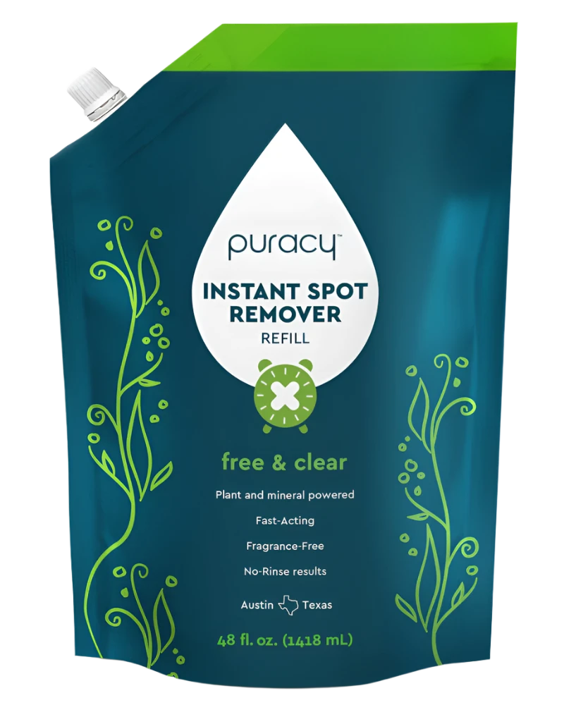 Instant Spot Remover, 48 fl oz refill pouch, plant-based & free and clear.