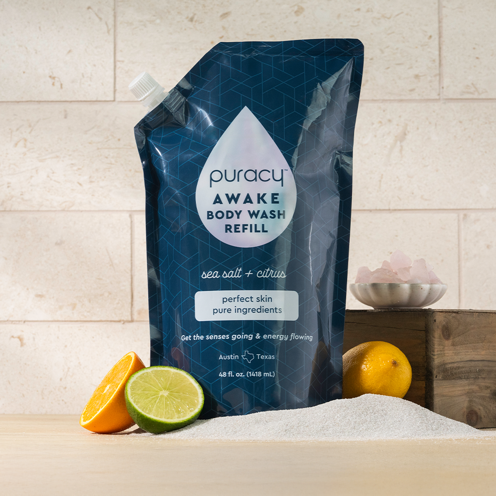 Body Wash (Acidified, PH Balanced) refill with citrus, lime, and moisturizing coconut cleansers.