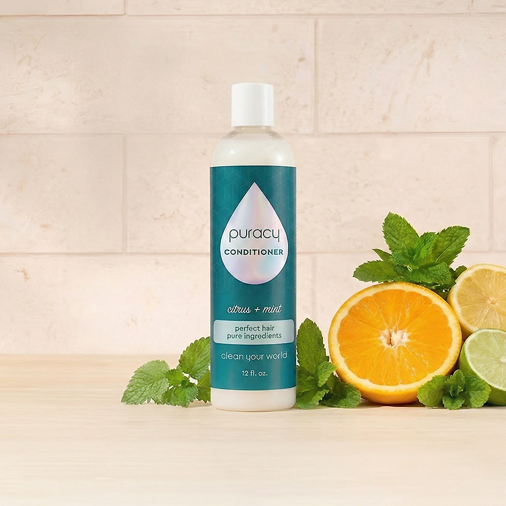 Puracy Conditioner (Sulfate Free) with citrus & mint for silky, healthy hair.