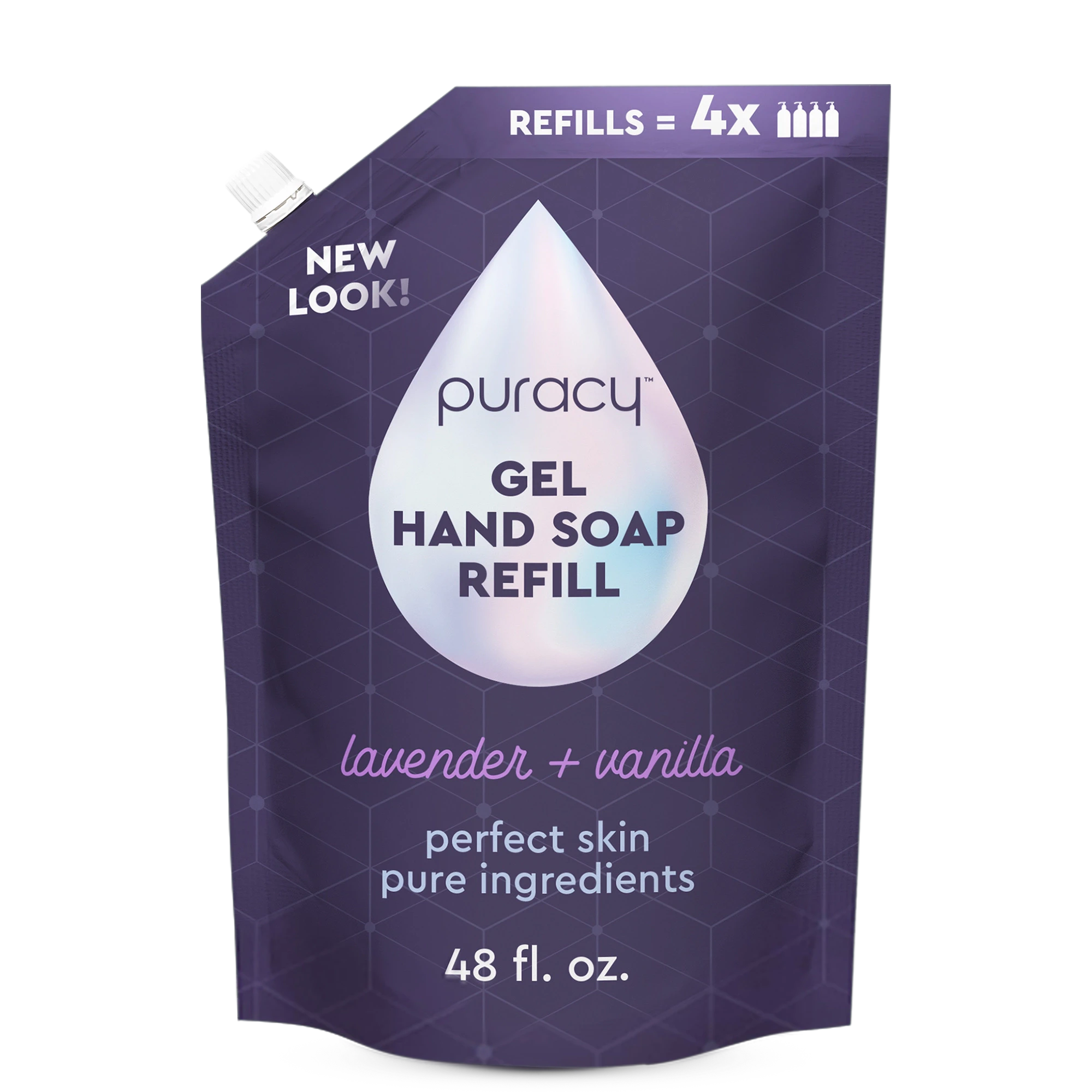 Puracy Gel Hand Soap, lavender vanilla, with plant-derived ingredients, 48 fl. oz., new look!.
