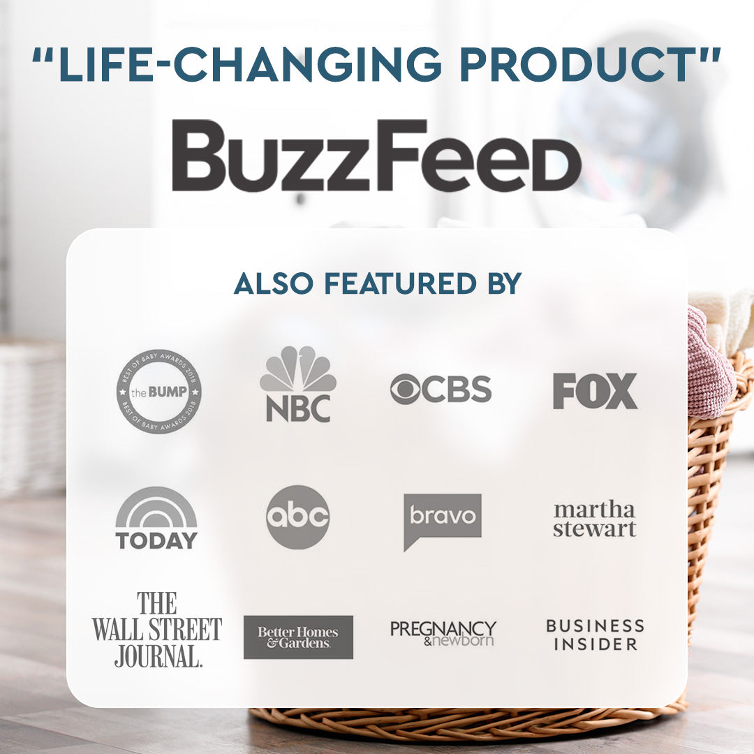 Laundry basket in background; BuzzFeed logo: Life-Changing Laundry Stain Remover with top stain-fighting enzymes.