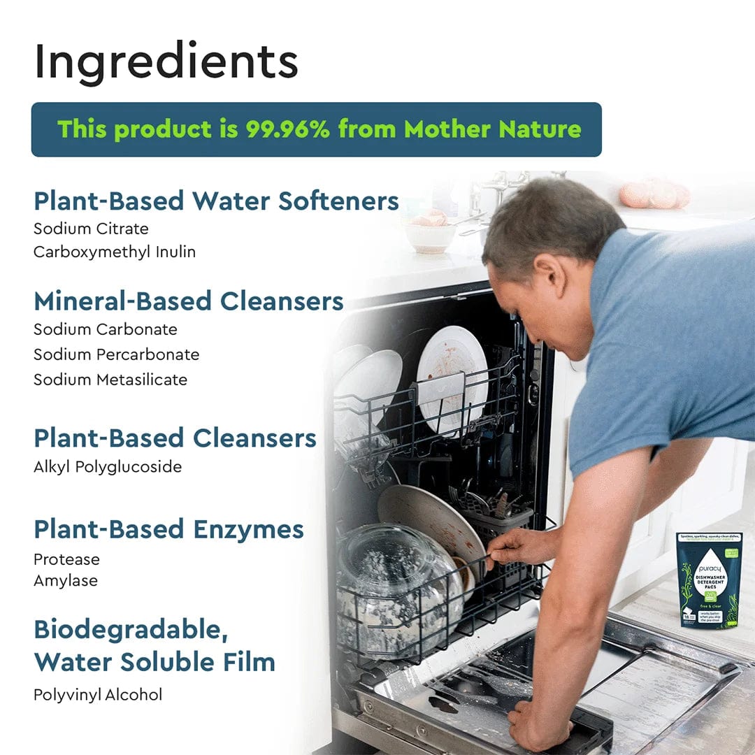 Person using Trial: Dishwasher Detergent Pods made with biodegradable cleaning ingredients.