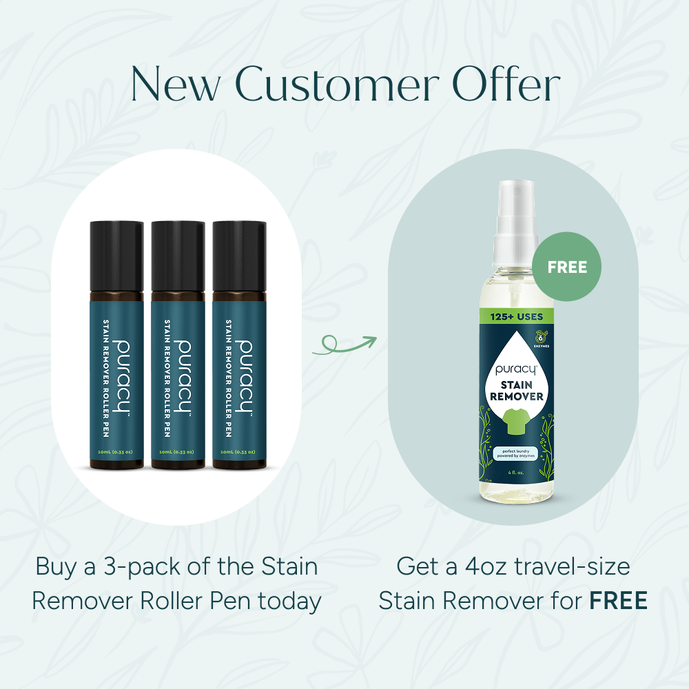 Stain Remover Roller Pen 3-Pack + free 4-oz bottle with enzymes for new customers.