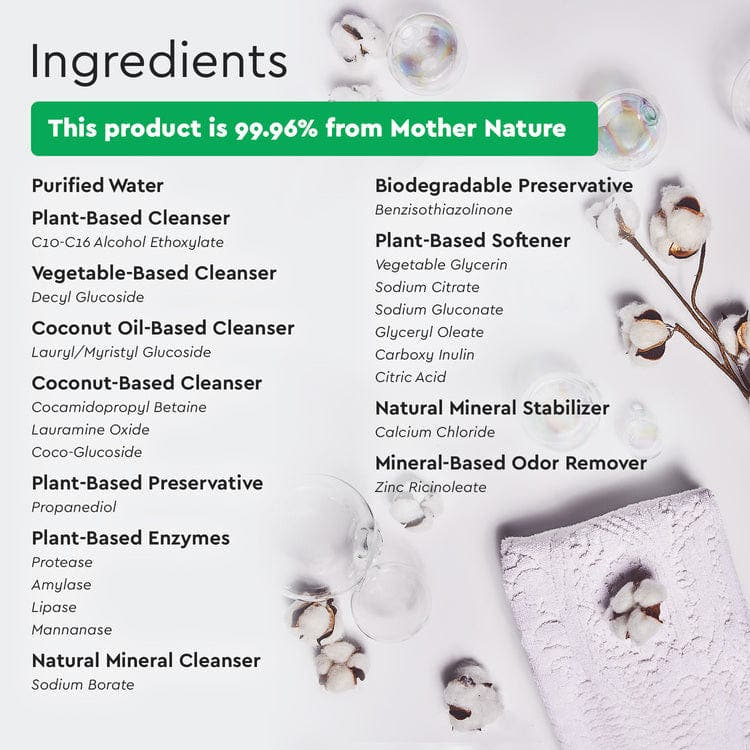 Experience the perfect mix of natural ingredients in Puracy Natural Liquid Laundry Detergent with Stain Fighting Enzymes. Boasting a 99.96% nature-based composition, this Fresh Linen formula is ideal for sensitive skin, providing gentle yet effective cleanliness and care with every wash.