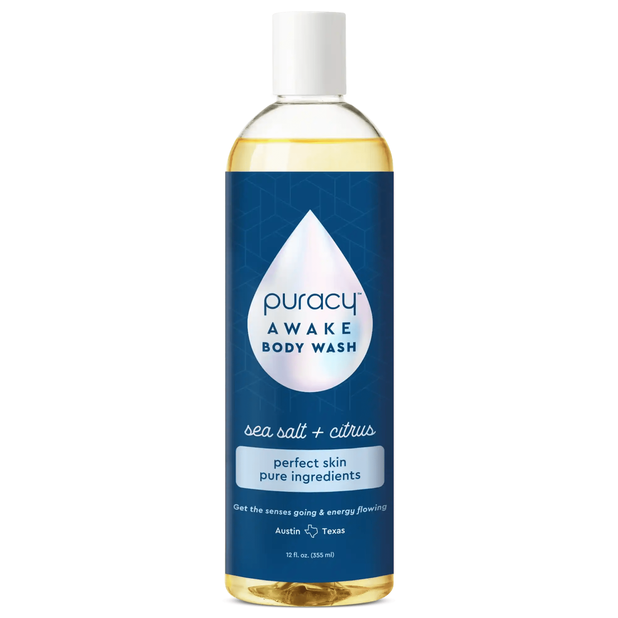 Puracys Refillable Natural Body Wash features a sea salt & citrus formula with an eco-friendly design.