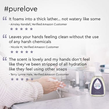 A person using Foaming Hand Soap praised its gentle and moisturizing qualities, enhanced by eco-friendly, plant-based ingredients. Customer reviews highlight its effectiveness while being kind to the planet.