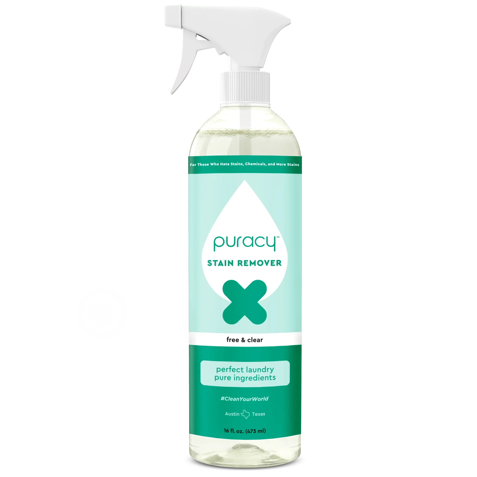 Laundry Stain Remover (100% off), 16 fl oz clear spray bottle—free gift with purchase.