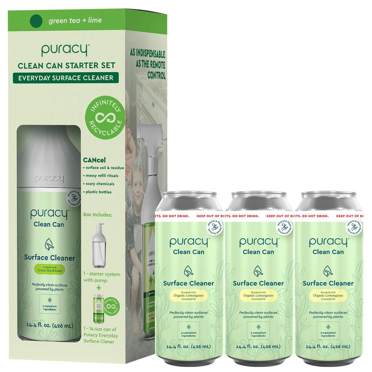 Puracy Everyday Multi-Surface Cleaner (old) Clean Can Bundle