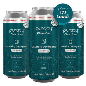 Puracy Laundry Detergent (Concentrated, Sulfate-Free) Free & Clear Clean Can 3 pack