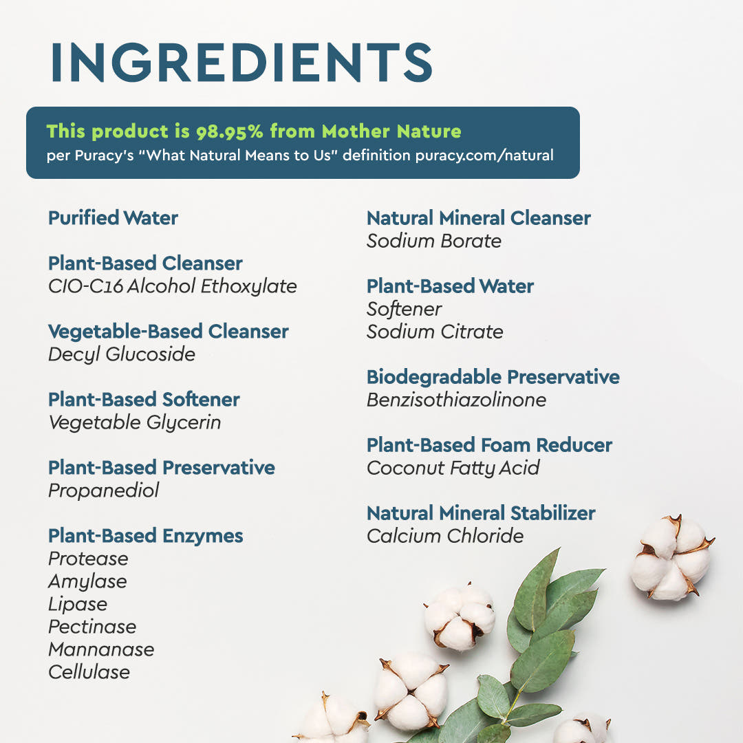 Ingredients for Laundry Stain Remover for New Customers, with greenery and cotton shown bottom right.