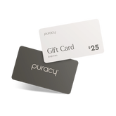 Two overlapping Gift Card gift cards, one white with $25 and one black, create the perfect purest gift for any occasion.