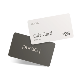 Two overlapping Gift Card gift cards, one white with $25 and one black, create the perfect purest gift for any occasion.