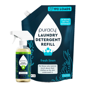 Natural Stain Remover 12oz + Laundry Detergent Bundle displayed on a white background.