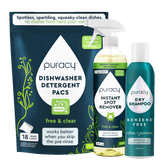 Time Savers Bundle: dishwasher pods, spot remover, dry shampoo by Puracy.