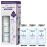 The Puracy Gel Hand Soap Starter Set includes a gel cleansing liquid hand soap made with plant-derived ingredients, along with three refill cans.