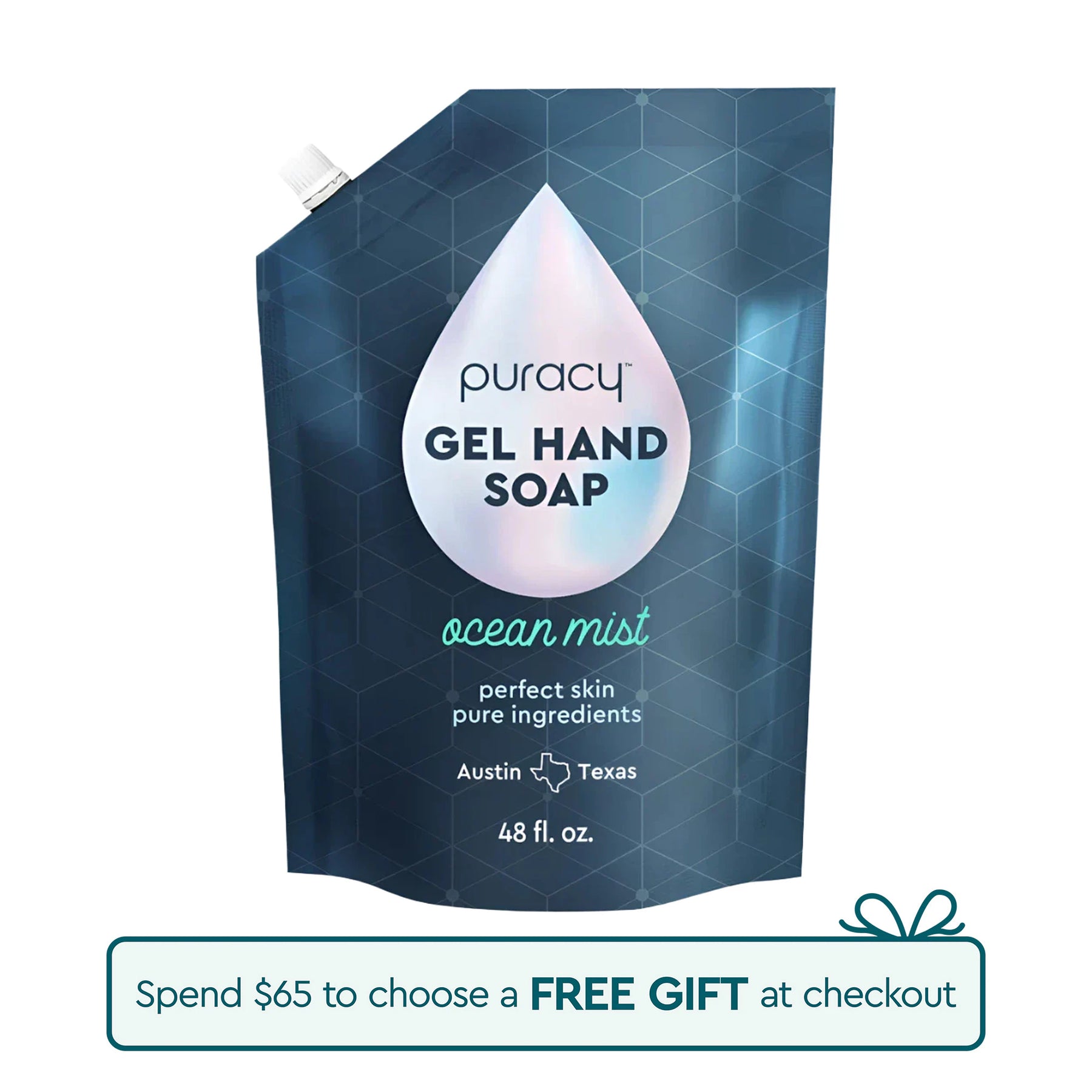 Puracy Gel Hand Soap, 48 fl oz, Ocean Mist; includes a gift at checkout.